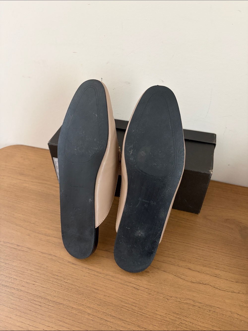 Massimo Dutti Leather Mule Loafers with Gold Buckle - Picture 9 of 9